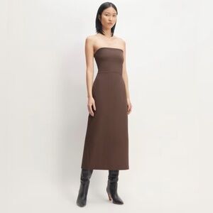 New! Everlane Dream Strapless Dress Fudge Brown